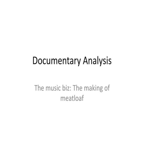 Documentary analysis the music biz