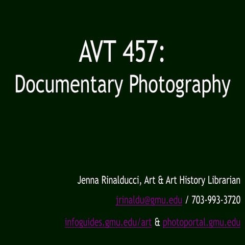 AVT 457: Documentary Photography