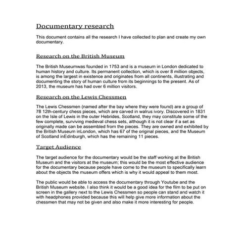 Documentary research