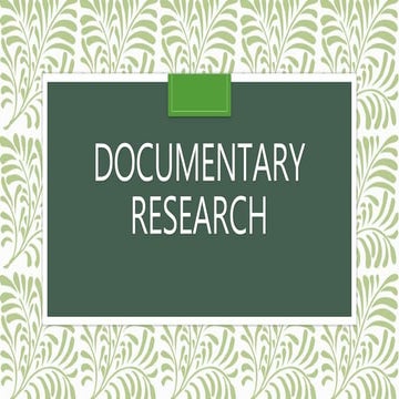 Documentary research