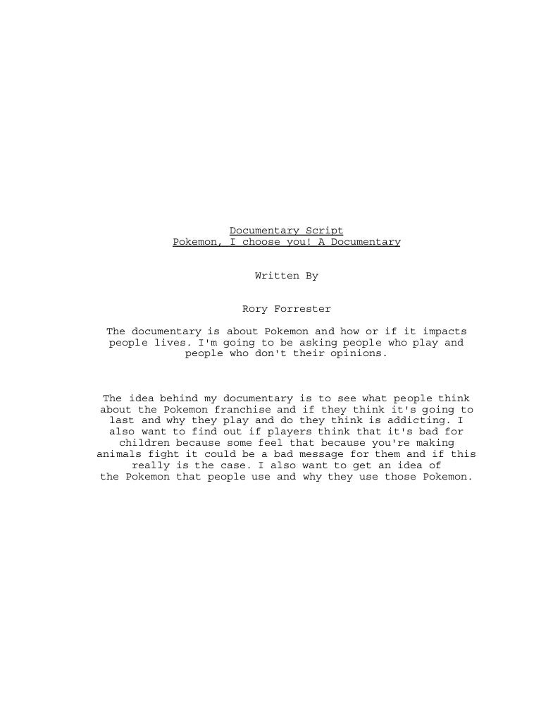 Documentary script 2nd draft