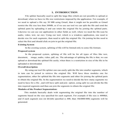 FILE SPLITTER AND JOINER