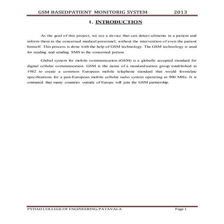 GSM based patient monitoring system