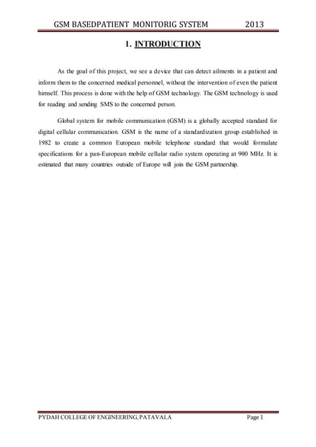 GSM based patient monitoring system
