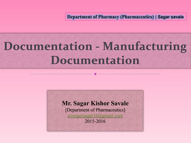 BATCH MANUFACTURING RECORD | PPTX