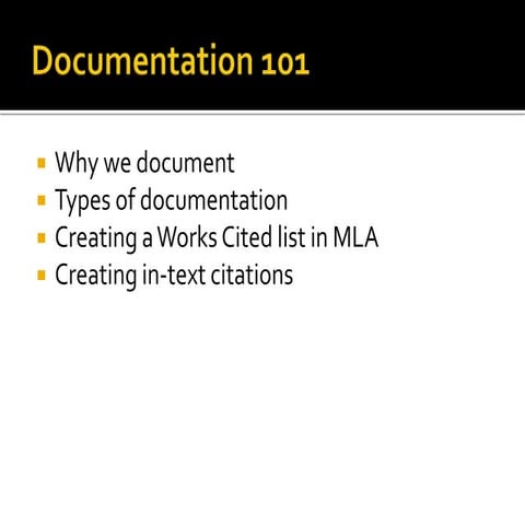 Documentation 101