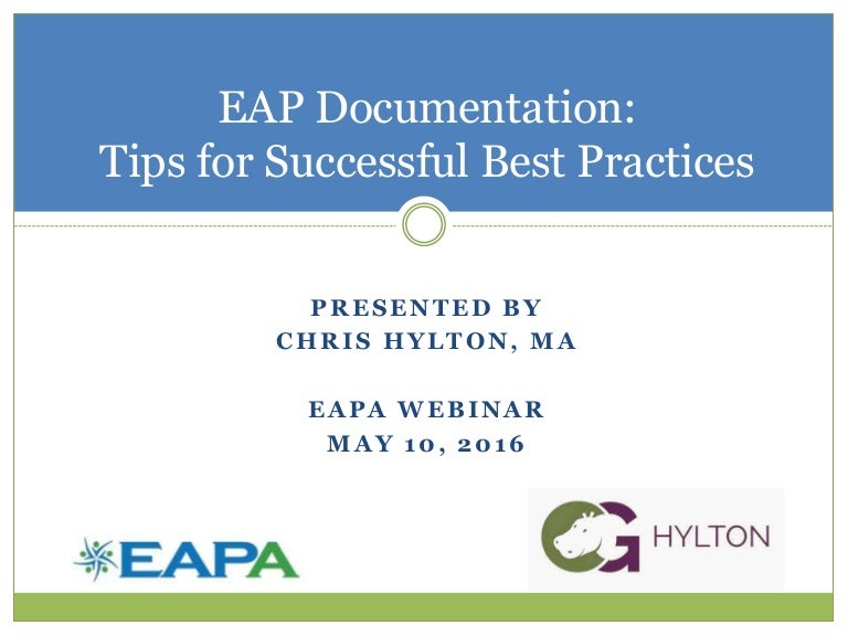 Documentation Best Practices for EAPs