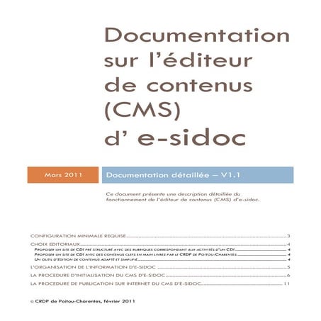 Documentation cms e-sidocv1.1