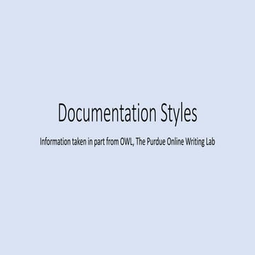 Documentation styles