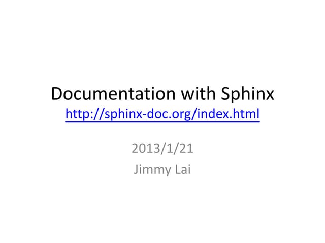 Documentation with sphinx @ PyHug