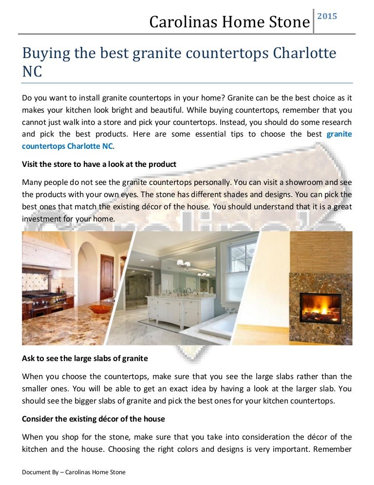 Buying The Best Granite Countertops Charlotte Nc