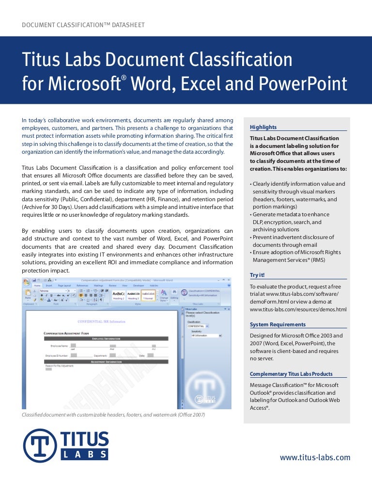 Document Classification for Microsoft Office