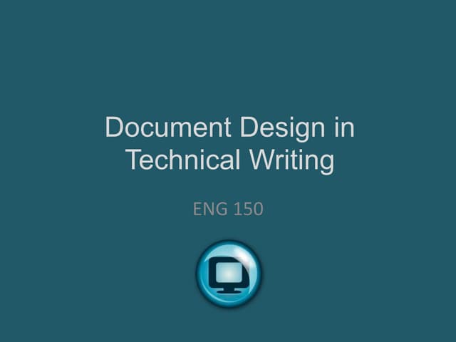 Document Design in Technical Writing
