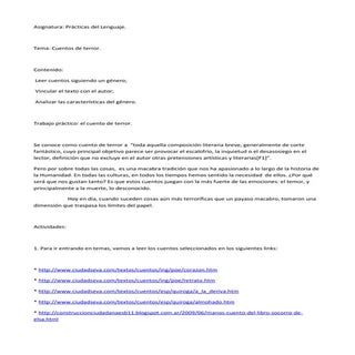 trabajo práctico cuentos de terror