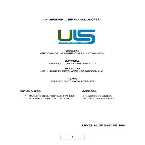 Documento - Aplicaciones para internet