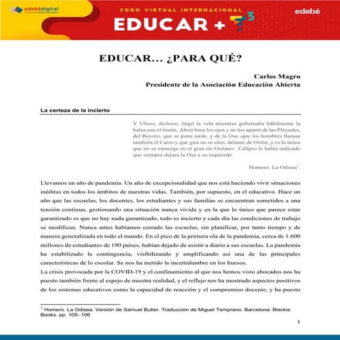 Educar... ¿para qué?