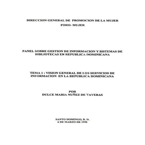 Panel sobre Gestión de Información y Sistemas de Bibliotecas en Republica Dom...