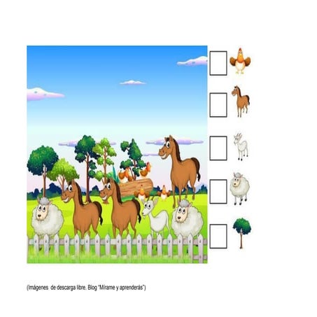 Láminas de discriminación visual "la granja"