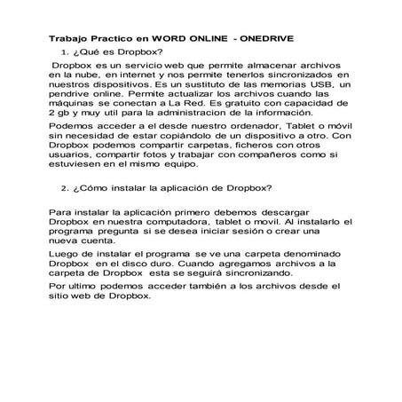 Trabajo Practico en WORD ONLINE - ONEDRIVE