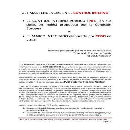 Control Interno - Marco Integrado .- Coso 2013 resumen-ejecutivo | PDF