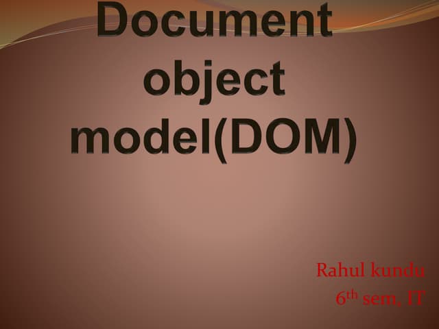 Document object model(dom)