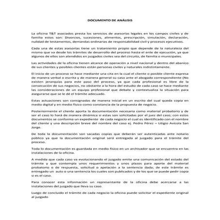 Documento de análisis sistema de información t&t abogados
