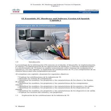 Documento de apoyo no. 9 cisco it essentials pc (mant. equi. comp.)
