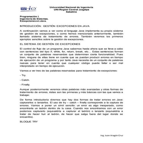Excepciones en Java