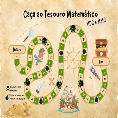 documento de Jogo de Tabuleiro de Matemática Caça ao Tesouro Pirata ...