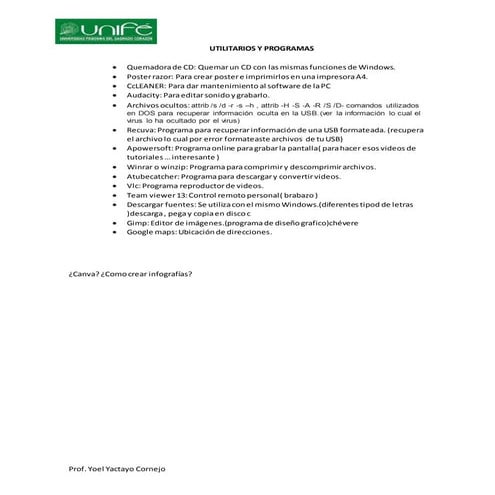 Documento de programas