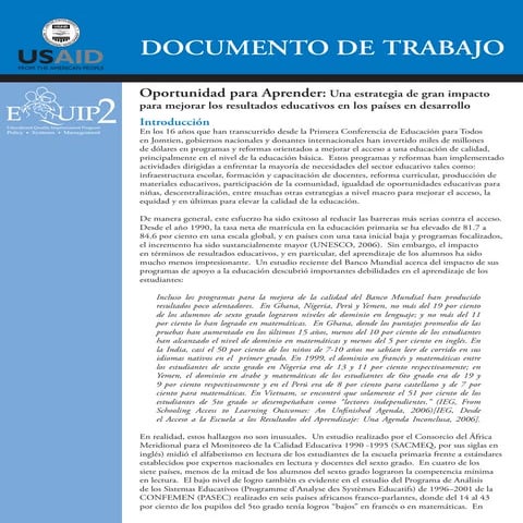 Documento de trabajo oportunidad para aprender