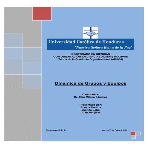 Documento dinámica de  grupos y equipos  marzo 2011_(Doctorado UNICAH)