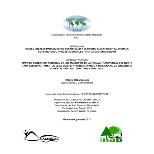 Dinámica forestal 1991 2010 FTN Guatemala 
