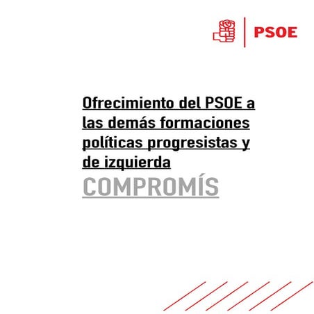 Oferta PSOE a partidos izquierda Compromís
