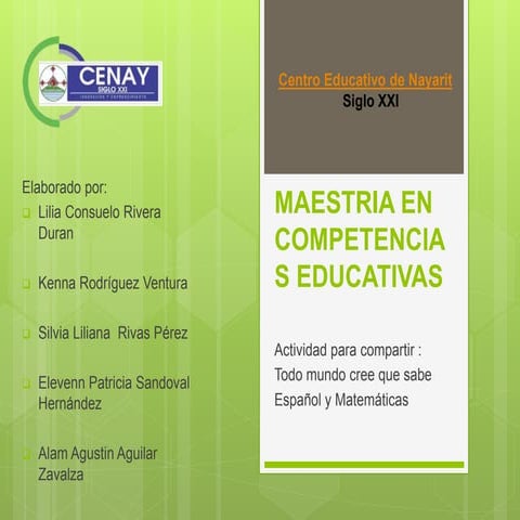 TODO EL MUNDO CREE QUE SABE (ESPAÑOL Y MATEMATICAS)