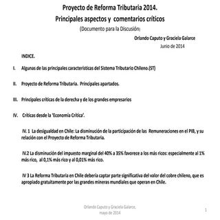 Proyecto de Reforma Tributaria 2014...