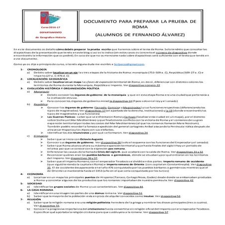 Documento para preparar la prueba de roma