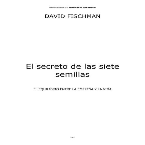Documentos del curso las siete semillas de david fishman | PDF