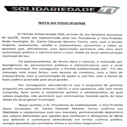 Nota ao Povo ipuense