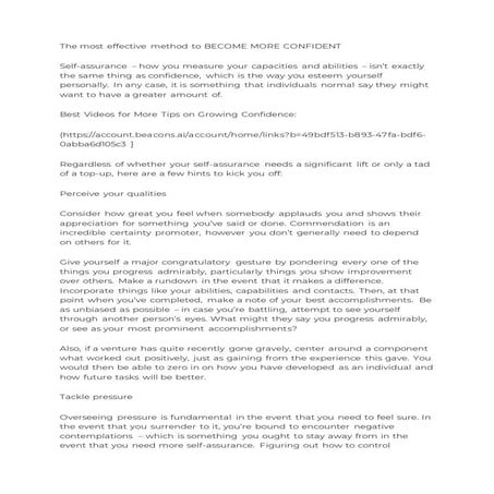 HOW TO BECOME CONFIDENT  NOW