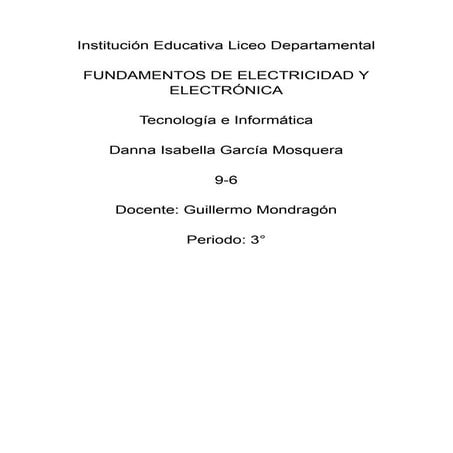 FUNDAMENTOS DE ELECTRICIDAD Y ELECTRÓNICA