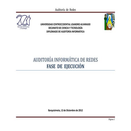 Auditoría Informática de Redes. Fase de Ejecución