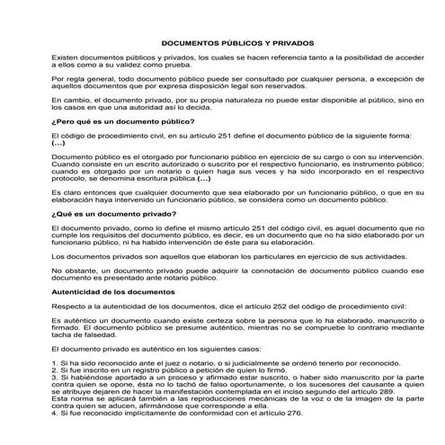 Documentos públicos y privados