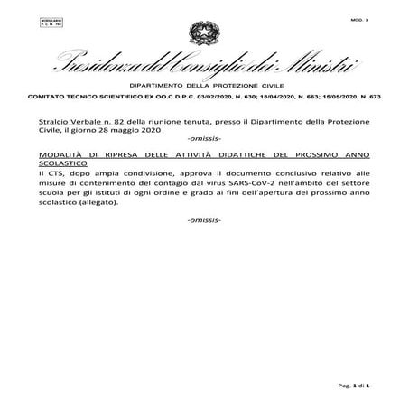 Documento tecnico sull'ipotesi di rimodulazione delle misure contenitive nel ...
