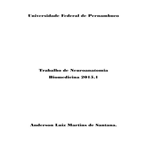 Documento trabalho de Neuroanatomia