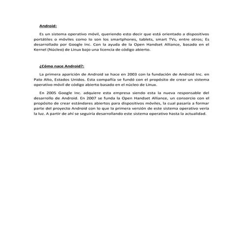 Android estructura del Sistema Operativo