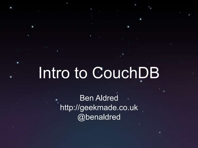Intro to CouchDB