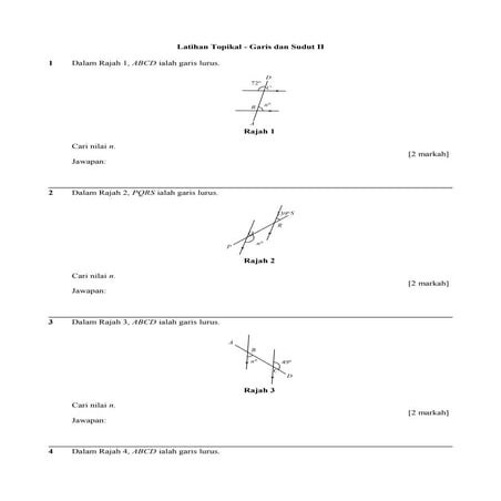 latihan topikal-garis-dan-sudut-ii serta jawapan