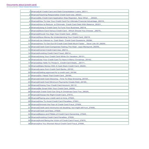 Documents About [Credit Card]