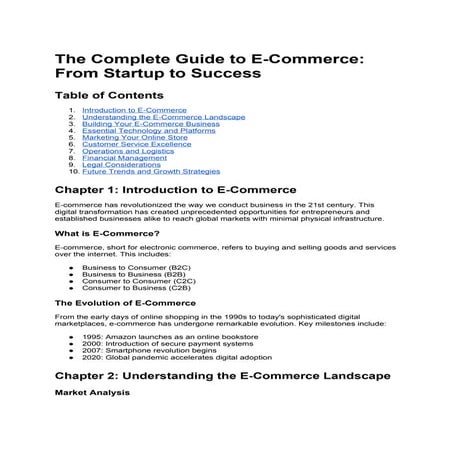 The Complete Guide to E-Commerce - -2024